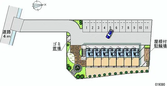 ★手数料０円★大牟田市明治町３丁目　月極駐車場（LP）